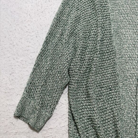 Soho Jeans Women's Small Open Knit Cardigan Open Front Long Sleeve Green Sweater - Picture 5 of 12
